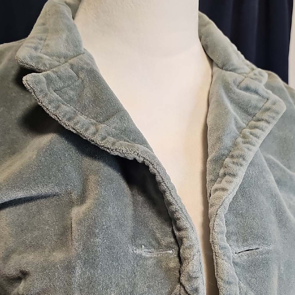 Andrew & Co Teal Velvet Cropped Jacket Womens Size Medium - Picture 2 of 8